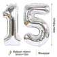 2Pcs 40 Inch Number Balloon Foil Balloons Number 15 Jumbo Giant Balloons Prom Balloon Mylar Huge Number Balloon For Birthday Party Decoration Wedding Anniversary, Xxxl Silver 15 Number Balloon
