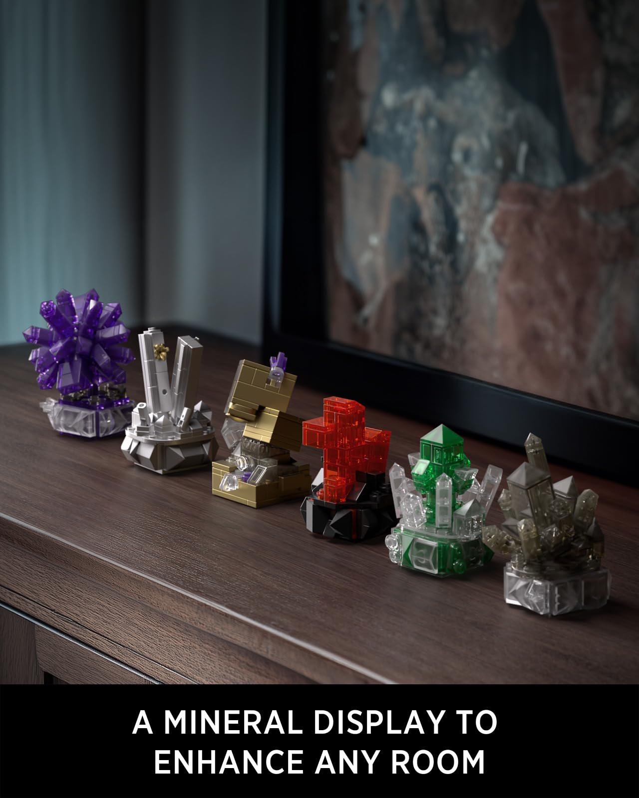 Nifeliz Geology Rock Collection Building Set, 616PCS, Gemstone Models, Creative Desk Decoration, Model NF10306, Small Size