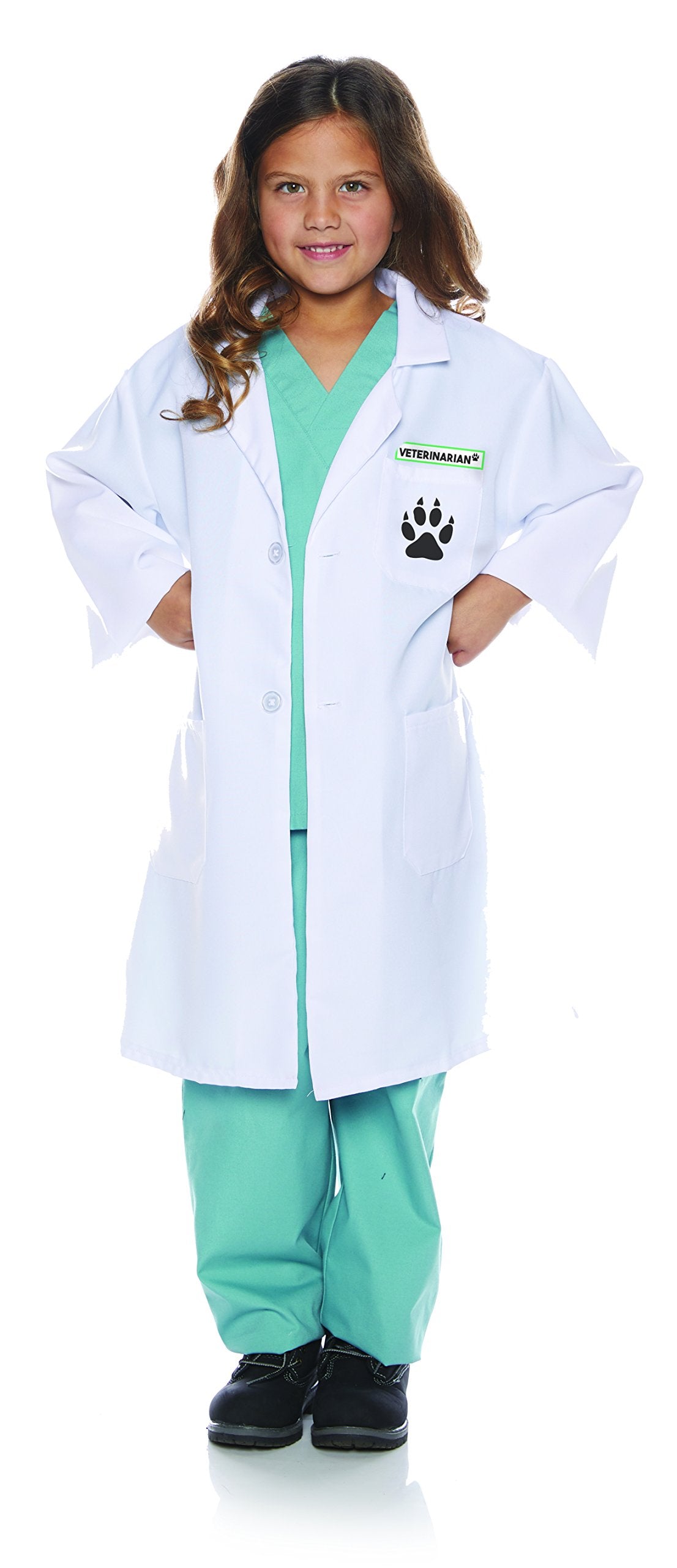Underwraps Unisex Child Children'S Veterinarian Lab Coat And Scrubs Set Costume, Multi, Medium Us