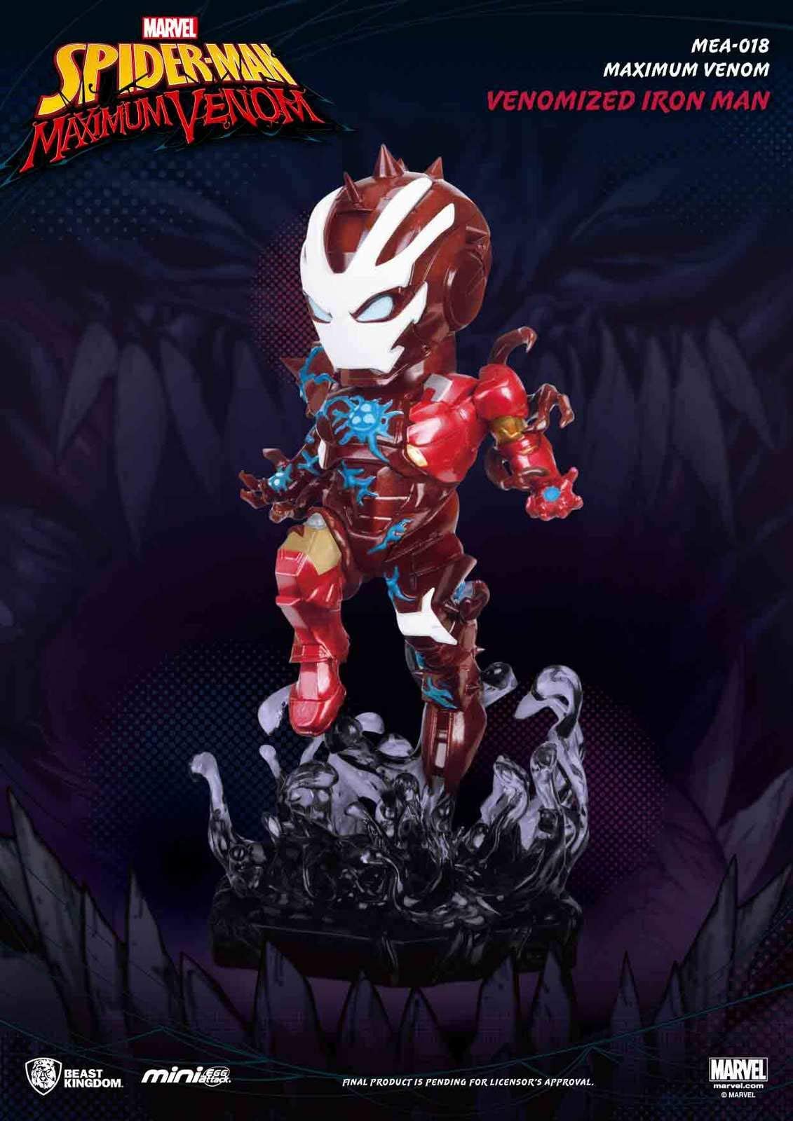 Beast Kingdom Marvel Maximum Venom: Venomized Iron Man Mea-018 Mini Egg Attack Figure, Multicolor