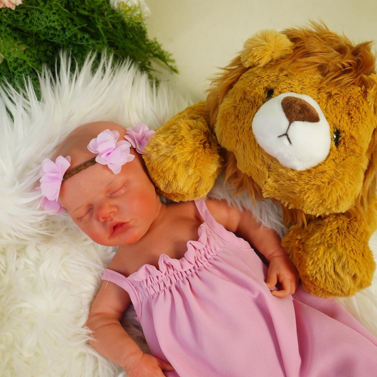 Softmary 18-Inch Full Silicone Newborn, Lifelike Reborn With Realistic Veins, Sleeping Realistic Silicone Newborn