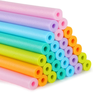Sratte 30 Pcs Pool Noodles Bulk 39 Inch Foam Hollow Noodles Jumbo Diy Decorations Large Foam Swim Water Noodles For Swimming Floating Craft Projects(Macaron Color)