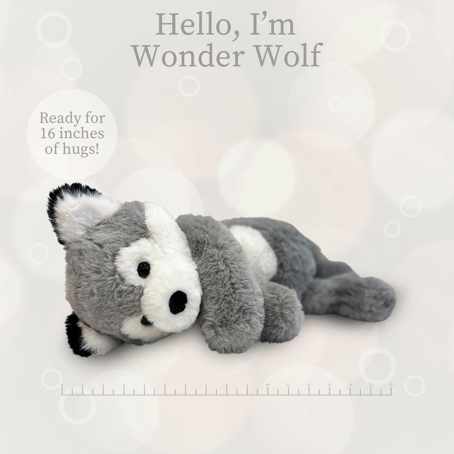 Worlds Softest Plush Wonder Wolf, Lushee, Large, 16 Stuffed Animal for Baby, Toddler, Kids, Adults, Wolf Plush Toy Soft, Huggab