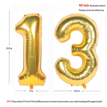 40 Inch Gold Number Balloons Helium Foil Mylar Balloon Birthday Party Banquet Decoration 13