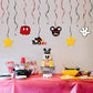 LINGTEER Mickey Oh Twodles Birthday Swirls Streamers - Cheers to Boys 2nd Birthday Kids Two Years Old Mouse Bday Party Hanging D