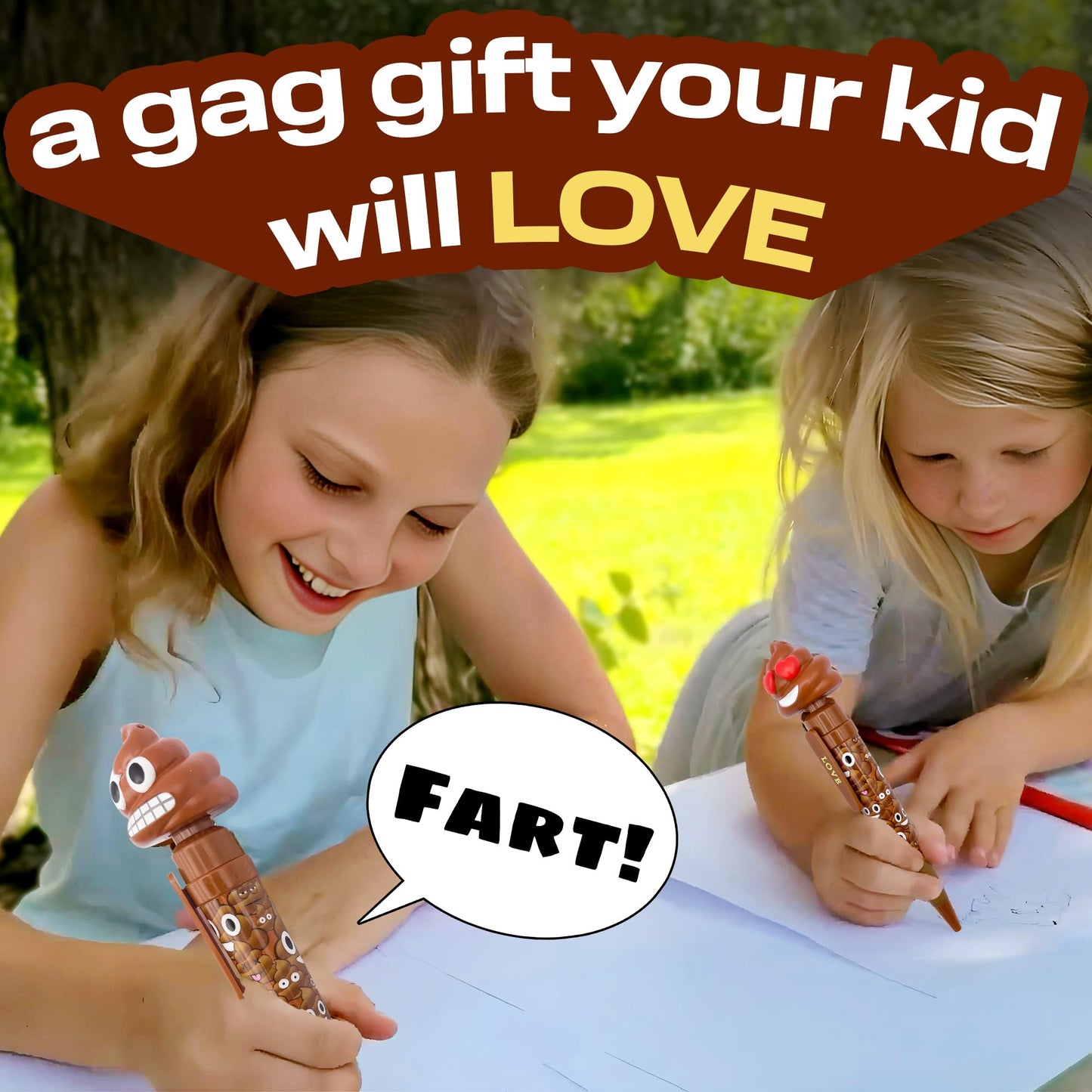 Kamhi World Farting Poop Pen With Multiple Funny Sounds - Perfect Novelty Gift For Kids, Teens & Boys - Functioning Pen & Prank Toy For The Entire Family, Fun Gag Present With Big Laughs (Tears)