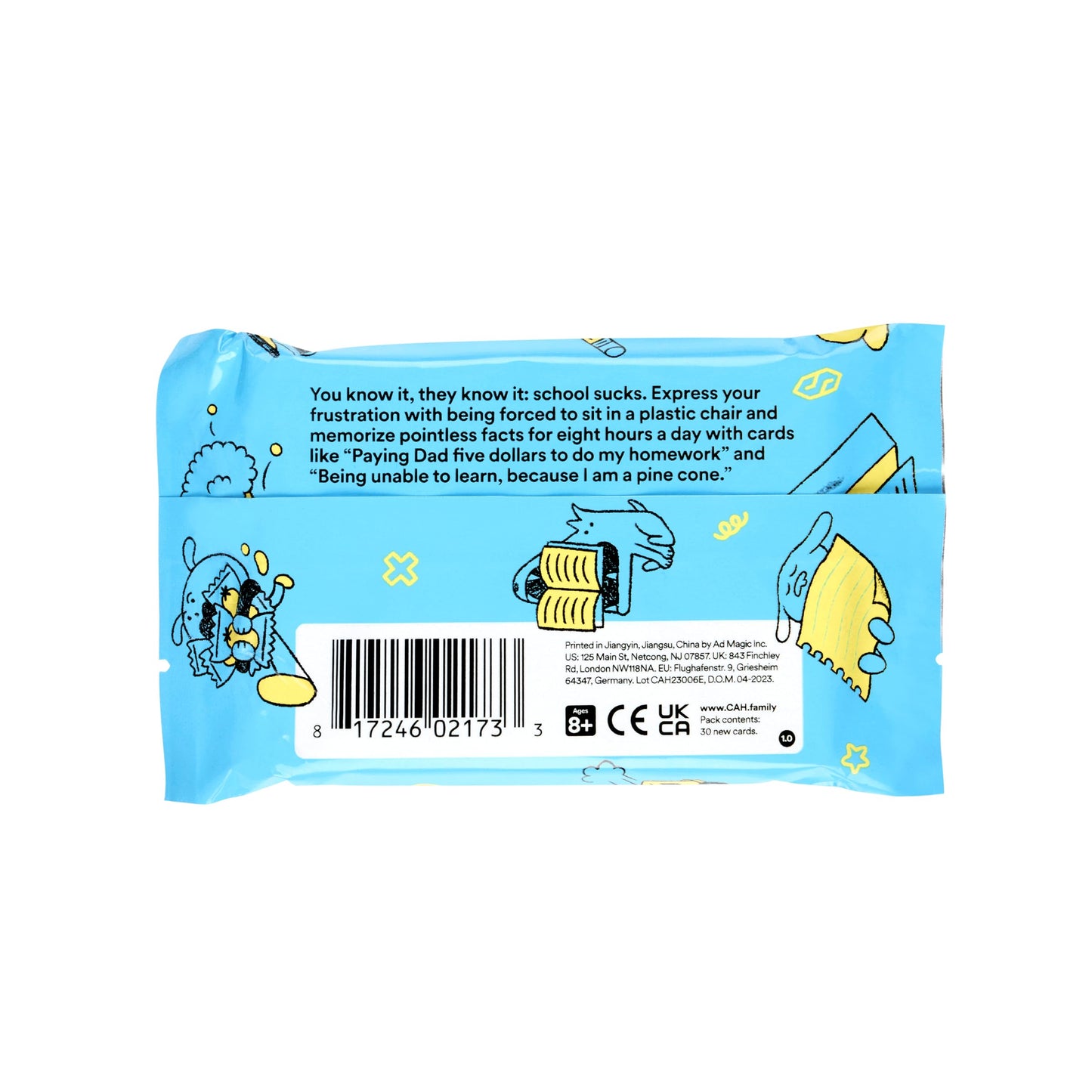 Cards Against Humanity Family Edition: School Sucks Pack Mini Expansion - New for 2023, Paper, Model SSP