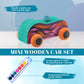 Leitee 12 Sets Unfinished Wooden Cars to Paint DIY Toys with Watercolor Paint Wooden Toy Cars Crafts for Wooden Car Party Favors