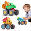 iPlay, iLearn Toddler Dinosaur Monster Truck Toy, Baby Pull Back Toy Car 1 2 3 Year Old Boy, Big Dino Construction Vehicle Excav