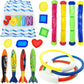 Joyin 18Pcs Diving Pool Toys For Kids, Swimming Pool Toy With Storage Bag Includes 4 Pool Rings, 4 Diving Sticks, 4 Bandits, 6 Treasures Underwater Swim Pool Games For Ages 8-12