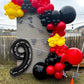 Race Car Number 9 Balloons,40 Inch Racing Car 9 Birthday Balloons Two Fast Balloon Race Track Black 9 Balloon Number For Cars Theme Birthday Party