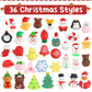 Suloli 36 Pcs Christmas Mochi Squishy Toys, Xmas Squeeze Toys Stress Reliever Anxiety Packs For Kids Christmas Party Favors Stocking Stuffers Gifts