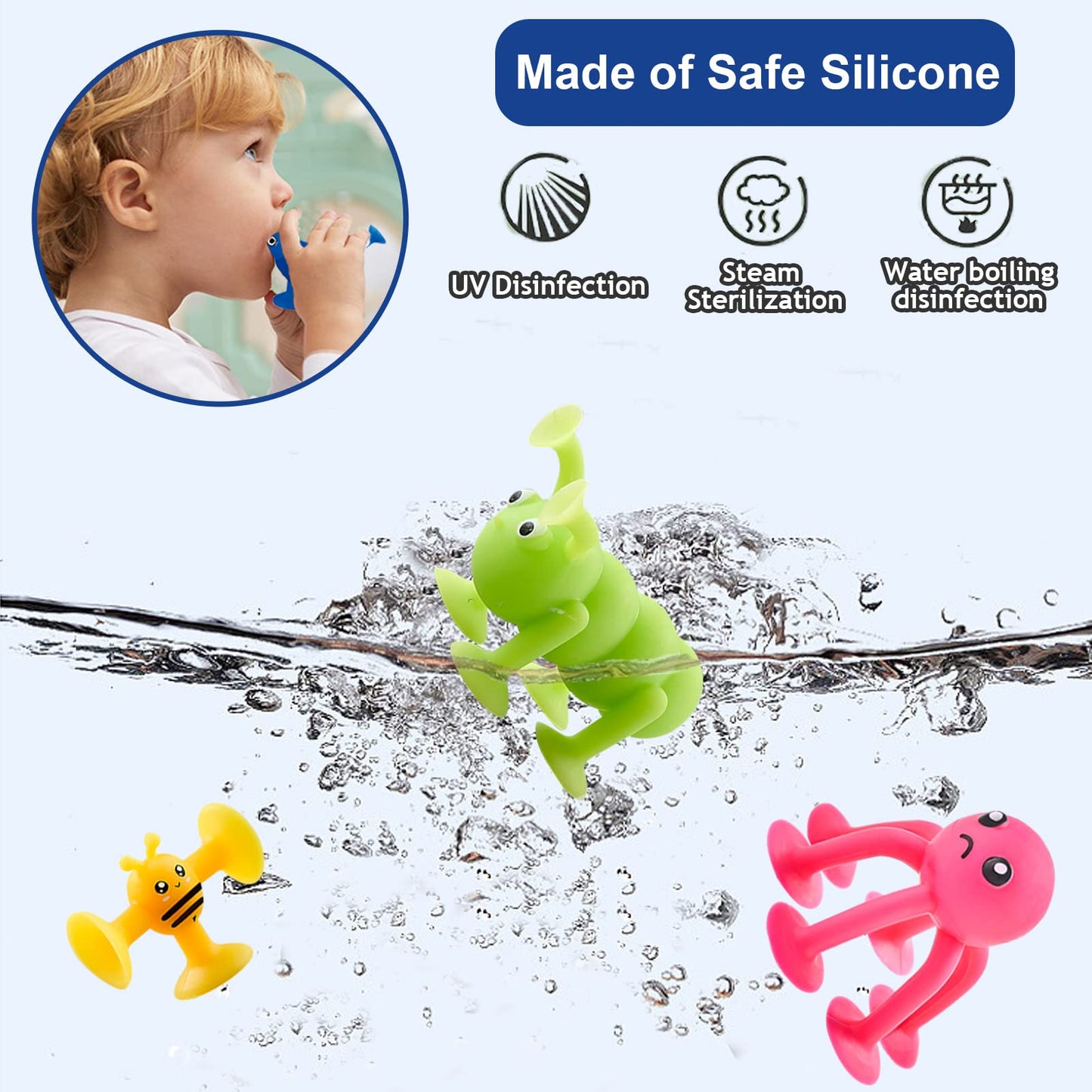 Zmzs Suction Toys For Baby, Bath Toys For Kids Ages 4-8, 40 Pieces Toddler Stress Release Sensory Toys, Suction Cup Animal With Dinosaur Eggshell Storage, Educational Gift For Boys Girls Age 3+