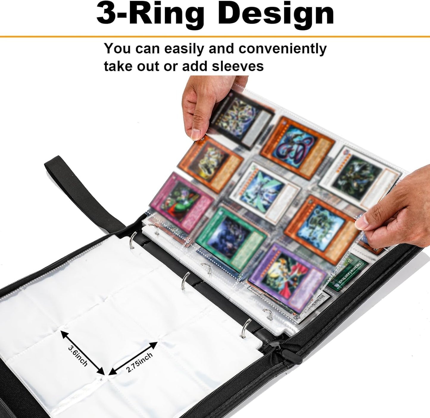 KarlyPro enhanced Binder Compatible with Lorcana Tarding Cards 990 Pockets Collectible Card Holder for Sports Cards and other TCG Trading Cards with 55 Sleeves.