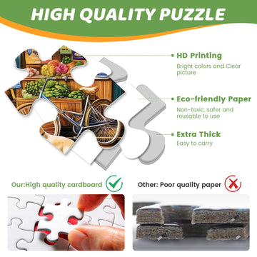 Puzzles 300 Pieces For Adults | Ht Vegetable Store Puzzles | Recycled Cardboar Jigsaw Puzzles 300 Pieces | Challenging Family Activity Great Gift Idea For Family Friends | 20.5 X 15 Inches