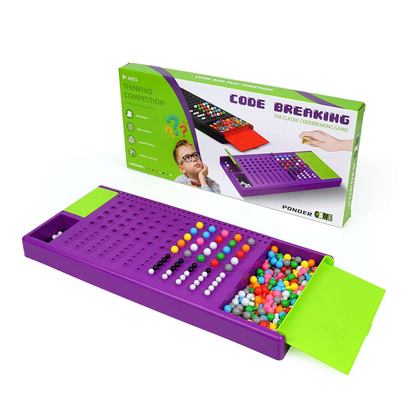 Jixin Xyzhi Code Breakers STEM Board Game - Purple, Plastic, 14x5.5x0.1 inches, Logic Development Toy for Ages 8+ and Adults