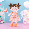 Onetoo Baby Doll Soft Baby Doll Girls First Baby Doll Sleeping Cuddle Buddy Doll Plush Rag Doll For Girls Wear Orang Dress 14'