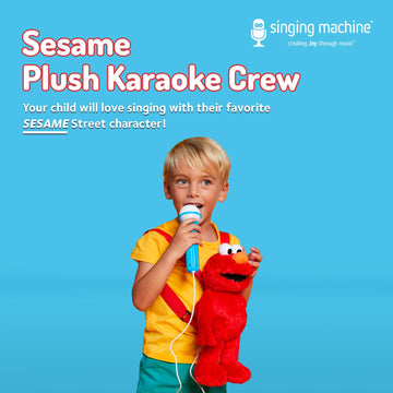 Singing Machine Karaoke Plush Sesame Street Toys (Abby Elmo Plush Toy) - Adjustable Carrying Straps - Sing-Along Built-In Real Working Microphone & Speaker With Record & Playback Function
