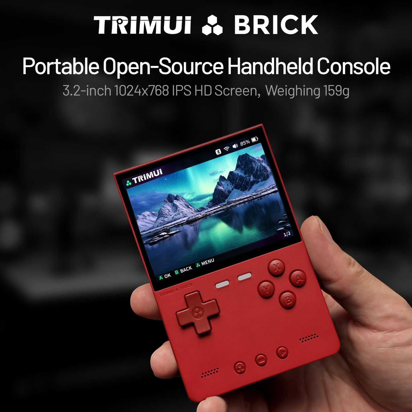 Trimui Brick Retro Game Console 3.2-Inches 1024X768 Ips Screen Built-In 64G Tf Card Video Gaming Consoles 3000Mah Lithium Batter