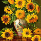 CASTORLAND 1000 Piece Jigsaw Puzzle  Sunflowers in a Peacock Vase  Christopher Pierce  Flower and Plants Puzzle  Painting Puzzle  mature-themed Puzzle  Castorland C-103843-2