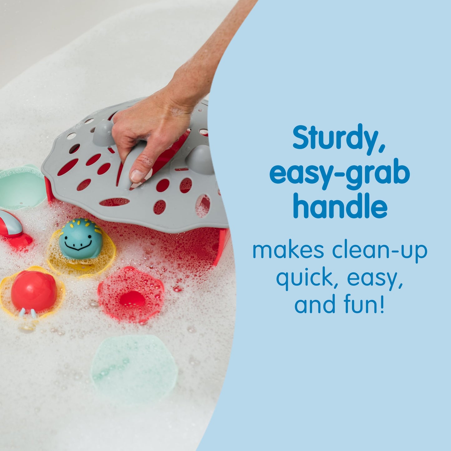 Dr. Brown'S Cleanup Dino-Scoop Baby Bath Toy Organizer & Hanging Storage With Large Capacity For Toddler Bath Toys, Dinosaur Theme, Bpa Free