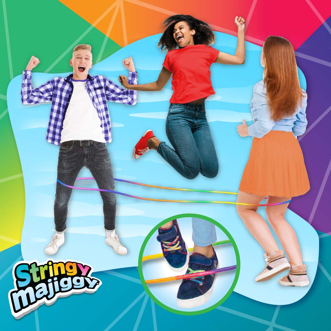 Fun A Ton Chinese Jump Rope (3 Units) Elastic Ankle Skipping Rope For Kids. Indoor & Outdoor Playground Equipment. Girl Party Favor & Goodie Bag Stuffers. F-733-3
