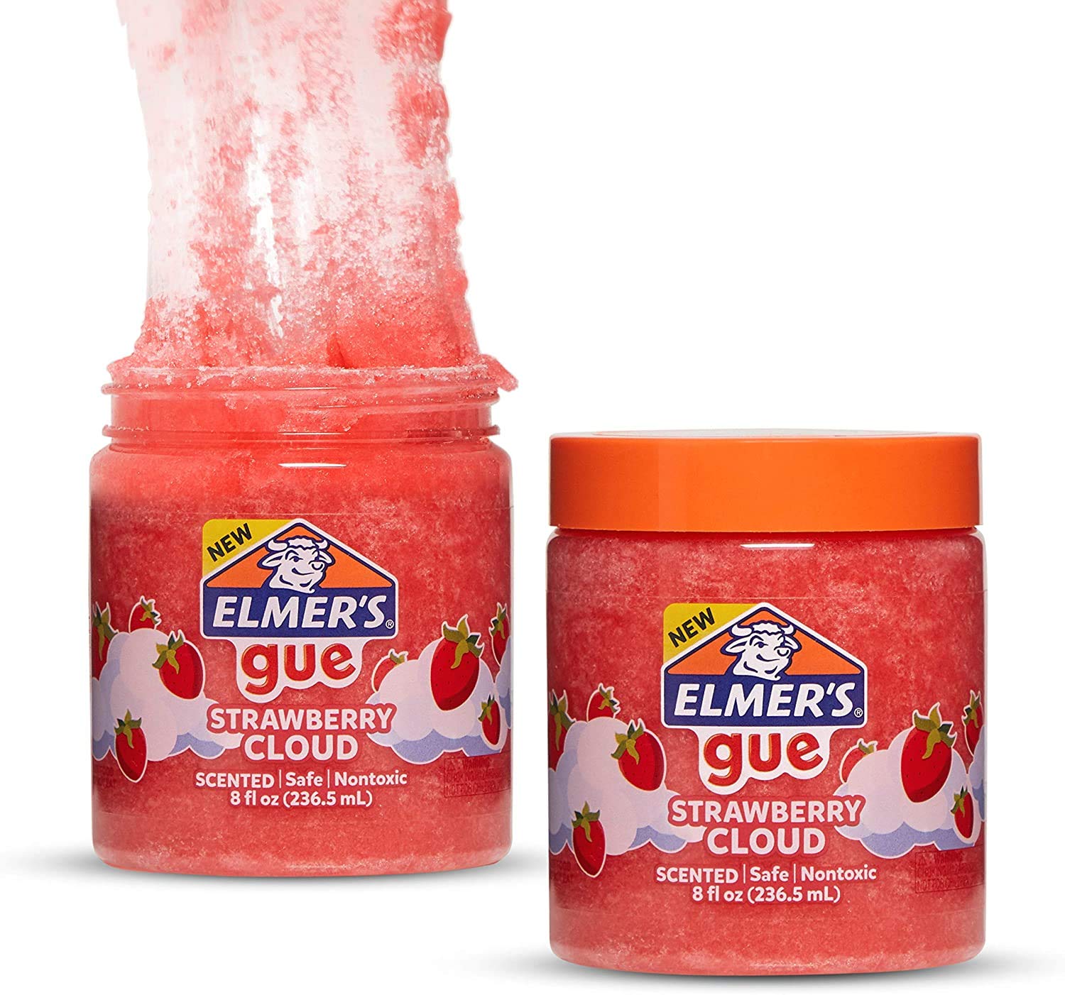 Elmer'S Gue Premade Slime, Strawberry Cloud Slime, Scented, 2 Count
