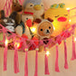 Stuffed Animal Storage Hammock Corner With Led Light - Toy Hanging Organizer Plushie Net - Pink Room Decor For Teen Girls - Cute