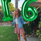 40 Inch Dark Green Number 0 Balloon Large Giant Jumbo Digit Mylar Foil Helium For 10 20 30 40 50 60 70 80 Birthday 2025 Party De