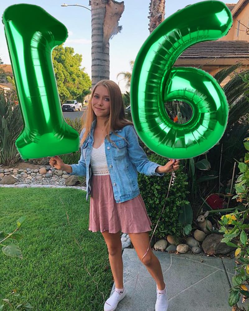 40 Inch Dark Green Number 0 Balloon Large Giant Jumbo Digit Mylar Foil Helium For 10 20 30 40 50 60 70 80 Birthday 2025 Party De