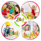 Migargle Wooden Building Blocks Set For Kids - Rainbow Stacker Stacking Game Construction Toys Set Preschool Colorful Learning Educational Toys - Geometry Wooden Blocks For Boys & Girls