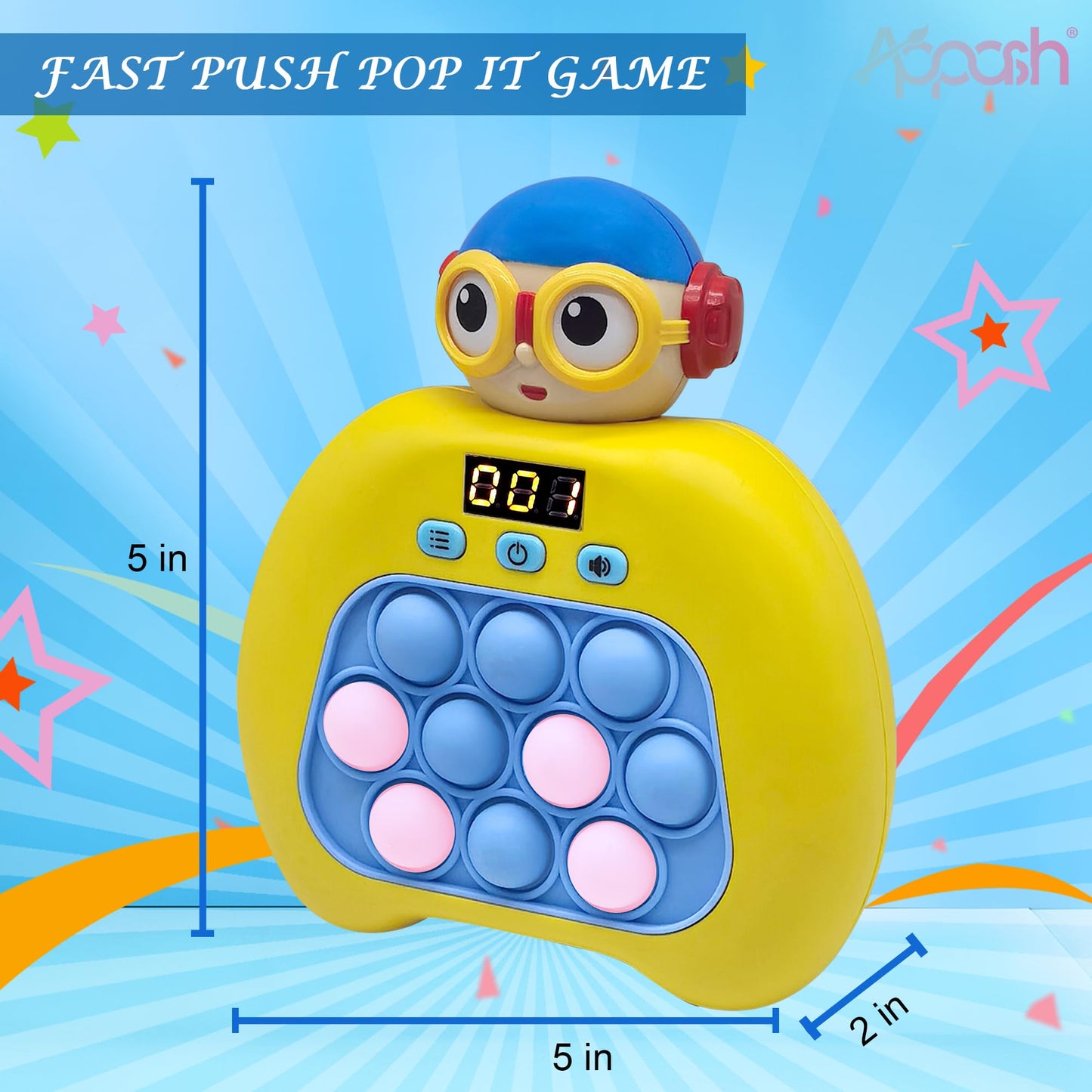 Appash Fast Push Pop It Game Crisp Click Light Up Bubbles Upgraded 10 Modes Quick Push Stress Relieving Buttons Speed Push Senso
