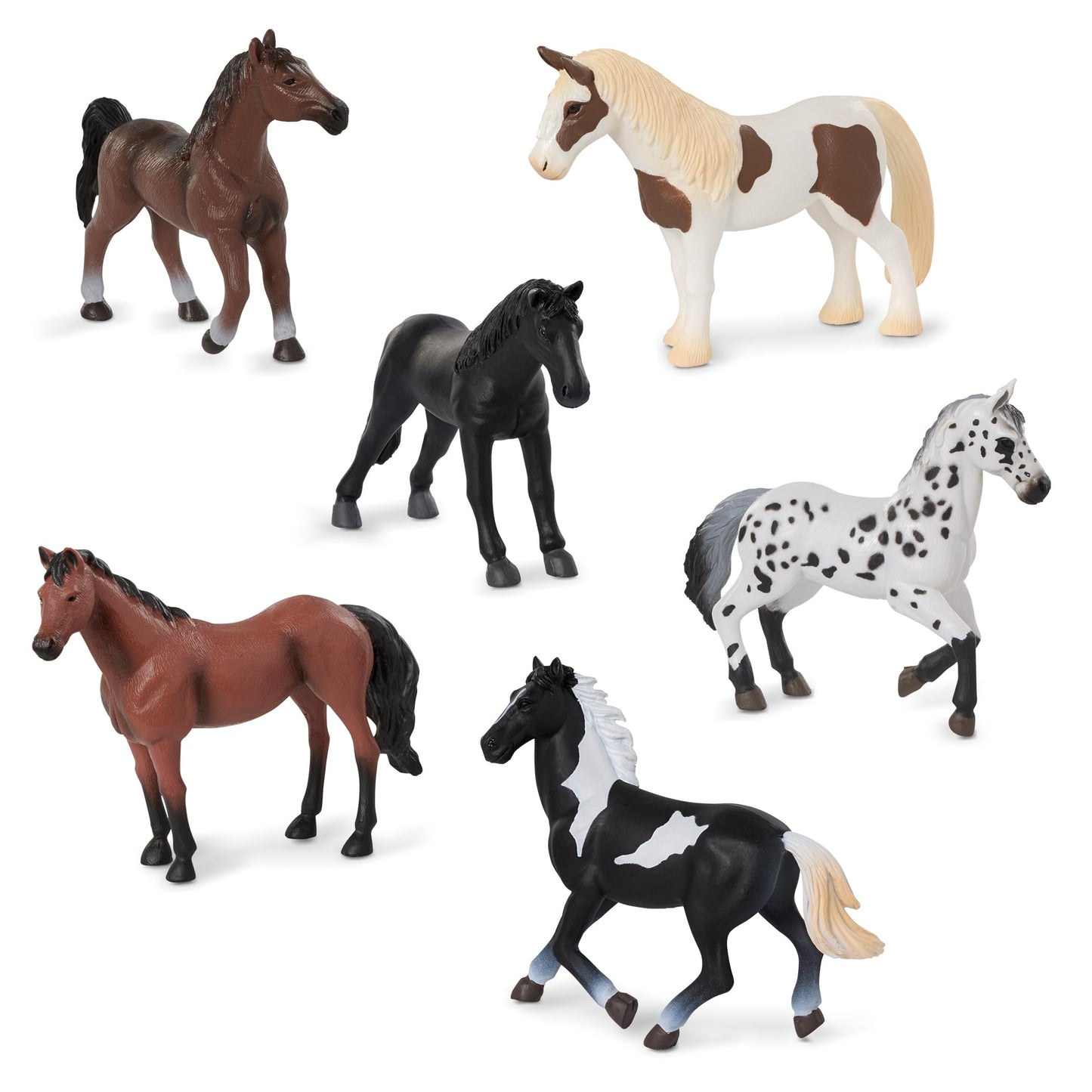 Terra by Battat 6 Horse Figurines Set - Realistic Plastic Collectible Toy for Kids 3+ - Multicolor Party Decorations