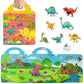 Reusable Sticker Books For Kids, Travel Removable Toddler Dinosaur Sticker Books For 3 4 5 Year Old Girls Boys Birthday Gifts Educational Learning Toys