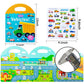6 Sets Portable Jelly Quiet Busy Sticker Book, Vehicle & Animal & Ocean & Dinosaur & Insect & Space Reusable Sticker Books For Kids, Toddler Sticker Activity Book Preschool Learning Activities