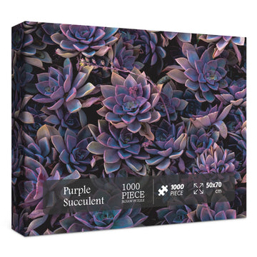 Impossible Purple Succulent Puzzle 1000 Pieces, Hard Difficult Puzzles For Adult, Challenging Plant Jigsaw Puzzle As Succulent