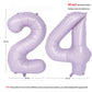 40 In Matte Purple Number Balloons Helium Foil Mylar Balloon Birthday Party Banquet Decoration Digital 24