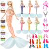 Mlcnles Mermaid Doll Dress For 11.5 Inch Dolls Clothes Include 6 Sets Mermaid Bikini Swimsuit 6 Mermaid Tail 6 Handbags 6 Crown 10 Shoes, 11.5‘’ Costume For Girls Doll Present Christmas