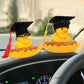 Wonuu Car Rubber Duck, Yellow Duck Decoration Dashboard With Sun Hat Swim Ring Necklace Sunglasses For Car Dashboard Decorations, Black Top Hat Red-Donut