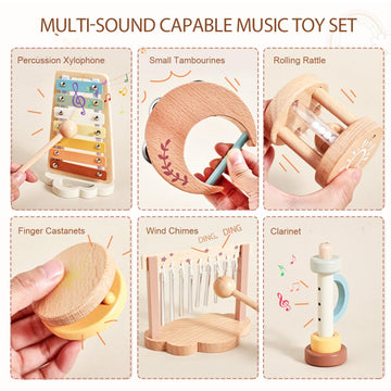 Smartwo Wooden Baby Xylophone - Montessori Musical Instrument for Toddlers, Small Size, Model PTZ2312, Perfect Educational Gift for Ages 2-3