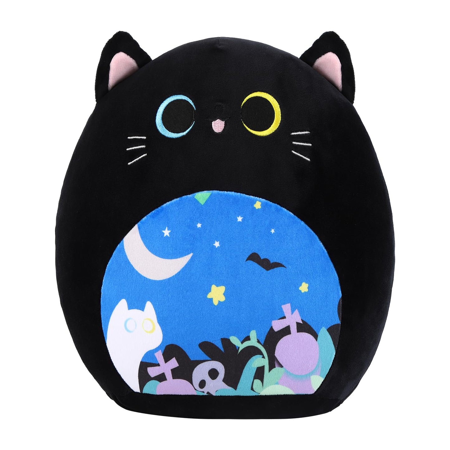 Foryoung 12'' Black Cat Plush Toy Pillow
