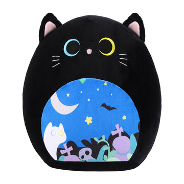 Foryoung 12'' Black Cat Plush Toy Pillow
