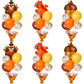 Civaner 6 Sets Thanksgiving Balloon Stand Table Centerpieces Decorations Turkey Balloon Stand Kit Squirrel Pine Cone Decor for H
