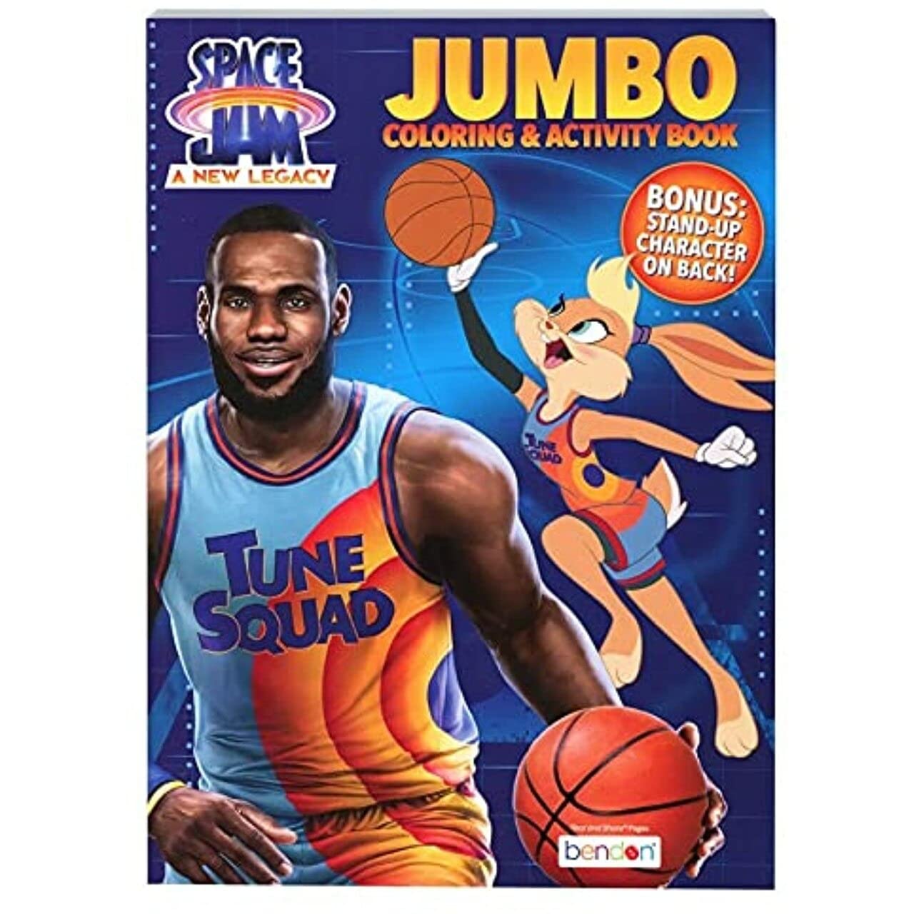 Bendon Jumbo Coloring & Activity Book - Space Jam New Legacy, Multi, Model 50788, Bonus Stand-Up Character Included