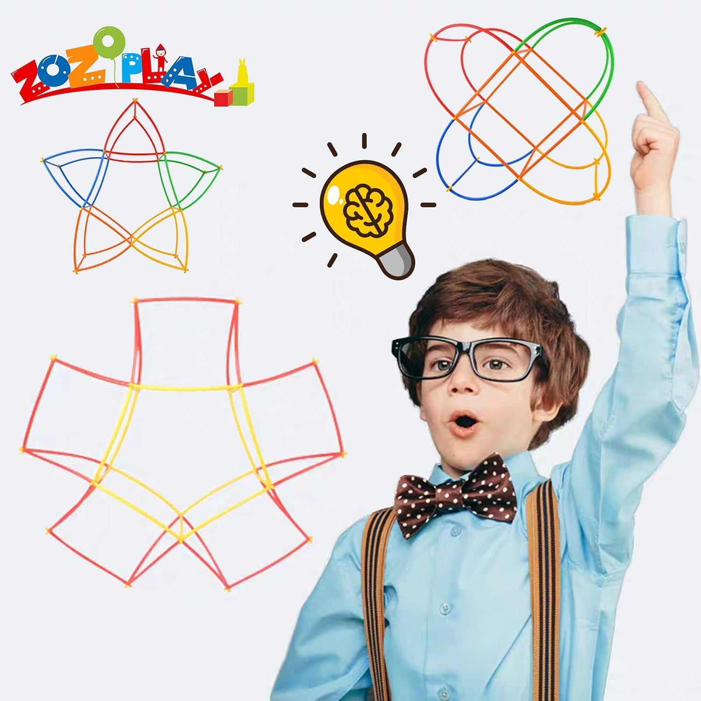 Zozoplay Straw Constructor Stem Building Toys 800 Piece Straws And Connectors Building Sets Colorful Motor Skills Interlocking Plastic Engineering Toys Best Educational Toys Boy & Girl