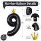40 Inch 9 Balloons Number, Black Crown Giant 9Th Birthday Party Number Balloons 0-9 Set, Self Inflating Balloons For Girls Men 9
