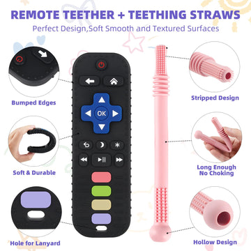 Teething Toys For Babies 0-6 6-12 12-18 Months Bpa Free Teething Sticks And Remote Teether For Babies Baby Sensory Chew Toys For