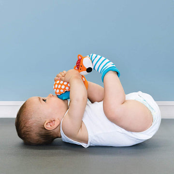 Bblv - Do - Foot Finders - Fun And Colorful Baby Developmental Socks With Rattle (Fox And Owl)
