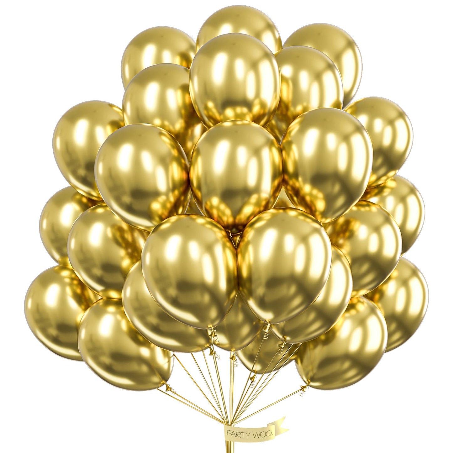 Partywoo Metallic Gold Balloons, 100 Pcs 12 Inch Gold Balloons, Latex Balloons For Balloon Garland Balloon Arch As Party Decorations, Birthday Decorations, Wedding Decorations, Baby Shower Decorations