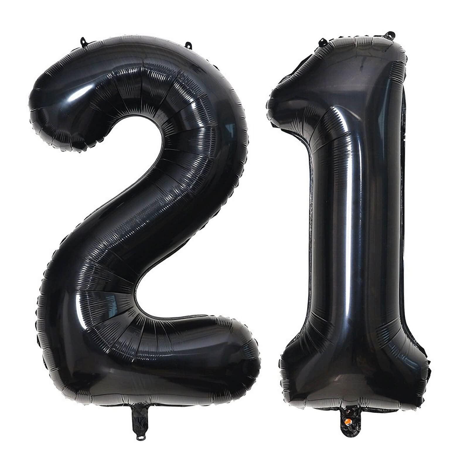 40 Inch Black 21 Number Balloons Giant Jumbo Huge 12 Or 21 Foil Mylar Helium Number Digital Balloons Black Birthday Mylar Digita